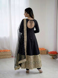 Fully Stitched & Ready To Wear Roman silk with codding sequence work Salwar Kameez