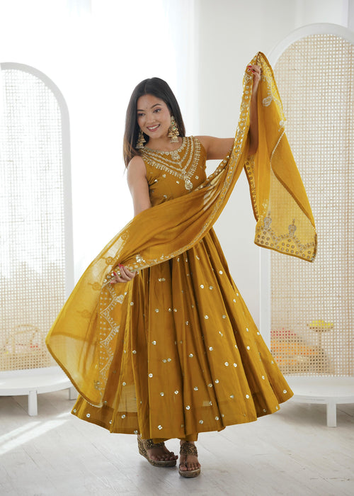 Premium Quality Anarkali Suit Embroidery And Sequence work