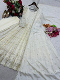 Pure Chinon Silk With Embroidery 5mm Sequences Work Ready To Wear Salwar Kameez