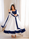 NEW READY TO WEAR SPACIAL FANCY DESIGN EMBROIDERY AND SEQUENCE WORK ANARKALI GOWN-BOTTOM WITH DUPATTA