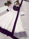 NEW READY TO WEAR SPACIAL FANCY DESIGN EMBROIDERY AND SEQUENCE WORK ANARKALI GOWN-BOTTOM WITH DUPATTA