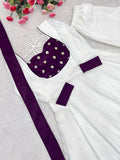 NEW READY TO WEAR SPACIAL FANCY DESIGN EMBROIDERY AND SEQUENCE WORK ANARKALI GOWN-BOTTOM WITH DUPATTA