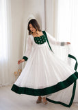 NEW READY TO WEAR SPACIAL FANCY DESIGN EMBROIDERY AND SEQUENCE WORK ANARKALI GOWN-BOTTOM WITH DUPATTA