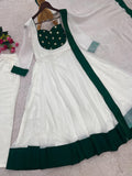 NEW READY TO WEAR SPACIAL FANCY DESIGN EMBROIDERY AND SEQUENCE WORK ANARKALI GOWN-BOTTOM WITH DUPATTA