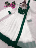 NEW READY TO WEAR SPACIAL FANCY DESIGN EMBROIDERY AND SEQUENCE WORK ANARKALI GOWN-BOTTOM WITH DUPATTA