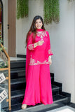 New Party wear Top With Palazzo And Dupatta Set with heavy Embroidery Sequence Work