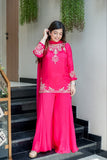 New Party wear Top With Palazzo And Dupatta Set with heavy Embroidery Sequence Work