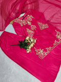 New Party wear Top With Palazzo And Dupatta Set with heavy Embroidery Sequence Work