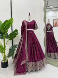 Chinon silk with Thread with Sequence work Beautiful Lehenga Choli