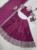 Chinon silk with Thread with Sequence work Beautiful Lehenga Choli