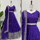 Chinon silk with Thread with Sequence work Beautiful Lehenga Choli