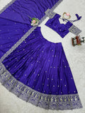 Chinon silk with Thread with Sequence work Beautiful Lehenga Choli