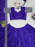 Chinon silk with Thread with Sequence work Beautiful Lehenga Choli