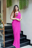 Soft flowy & elegant premium finish Stylish Ready-To-Wear Drape Saree Look