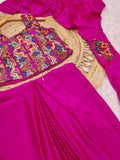 Soft flowy & elegant premium finish Stylish Ready-To-Wear Drape Saree Look