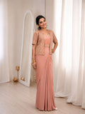 Heavy Crep Silk with Embroidery Sequins lace Beautiful Ready to Wear Saree