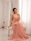 Heavy Crep Silk with Embroidery Sequins lace Beautiful Ready to Wear Saree
