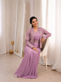 Heavy Crep Silk with Embroidery Sequins lace Beautiful Ready to Wear Saree