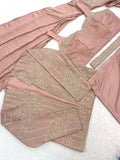Heavy Crep Silk with Embroidery Sequins lace Beautiful Ready to Wear Saree