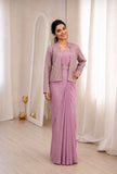 Heavy Crep Silk with Embroidery Sequins lace Beautiful Ready to Wear Saree
