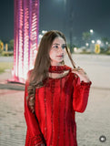 LATEST STYLISH  KURTI, PLAZZO & DUPATTA WITH ORIGINAL BEADS CUT DANA WORK
