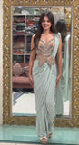 New Super Trending Embroidery Sequence work ready to wear saree with Embroidery Blouse