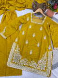 Designer Roman Silk Salwar Kameez With  Sequins And Embroidery Work