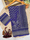 Soft Fox Georgette with Beautiful katdana and real mirror work Saree