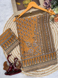 Soft Fox Georgette with Beautiful katdana and real mirror work Saree