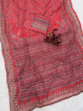 Soft Fox Georgette with Beautiful katdana and real mirror work Saree