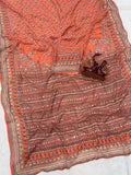 Soft Fox Georgette with Beautiful katdana and real mirror work Saree