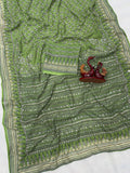 Soft Fox Georgette with Beautiful katdana and real mirror work Saree