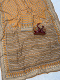 Soft Fox Georgette with Beautiful katdana and real mirror work Saree