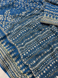 Soft Fox Georgette with Beautiful katdana and real mirror work Saree