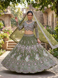 Soft Butterfly Net with Coding Sequins Work With Cancan & Canvas Patta Lehenga Choli