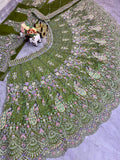 Soft Butterfly Net with Coding Sequins Work With Cancan & Canvas Patta Lehenga Choli