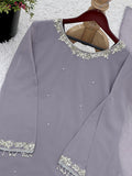 New Designer Faux Georgette With Embroidery Work Top-Bottom And Dupatta Set