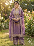 Designer Fendy Silk With Heavy Embroidery Sequence Work Top-Bottom And Dupatta Set