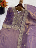 Designer Fendy Silk With Heavy Embroidery Sequence Work Top-Bottom And Dupatta Set