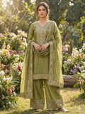 Designer Fendy Silk With Heavy Embroidery Sequence Work Top-Bottom And Dupatta Set