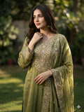 Designer Fendy Silk With Heavy Embroidery Sequence Work Top-Bottom And Dupatta Set