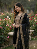 Designer Fendy Silk With Heavy Embroidery Sequence Work Top-Bottom And Dupatta Set