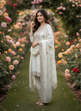 Designer Fendy Silk With Heavy Embroidery Sequence Work Top-Bottom And Dupatta Set