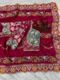 Trending Soft Rangoli Silk Designer Saree With Sequance and dori Embroidery Work with Real Mirror