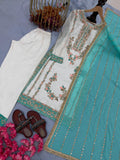 New Designer Party Wear Look Pure Gimmy Chu Top Plazzo & Dupatta Set