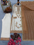 New Designer Party Wear Look Pure Gimmy Chu Top Plazzo & Dupatta Set