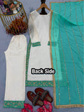 New Designer Party Wear Look Pure Gimmy Chu Top Plazzo & Dupatta Set