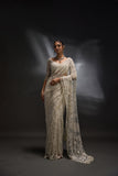 Designer Prty Wear Mono Net Saree With Embroidery And Sequins Work