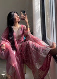 New Designer Party Wear Look Pure GMY SILK Top Plazzo & Dupatta Set