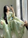 New Designer Party Wear Look Pure GMY SILK Top Plazzo & Dupatta Set